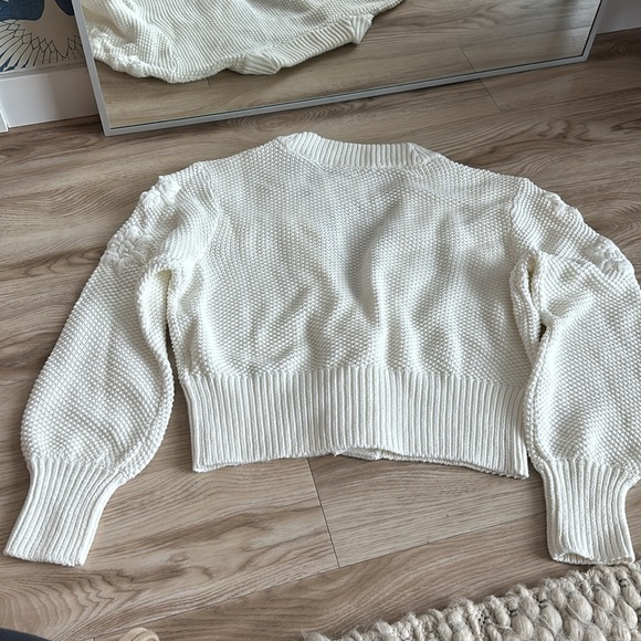 7 for all mankind cropped cotton cardigan sweater - Picture 4 of 4